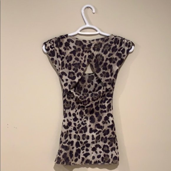 Bebe Leopard Print Mesh Shirt - Women’s Size XS - Picture 3 of 4